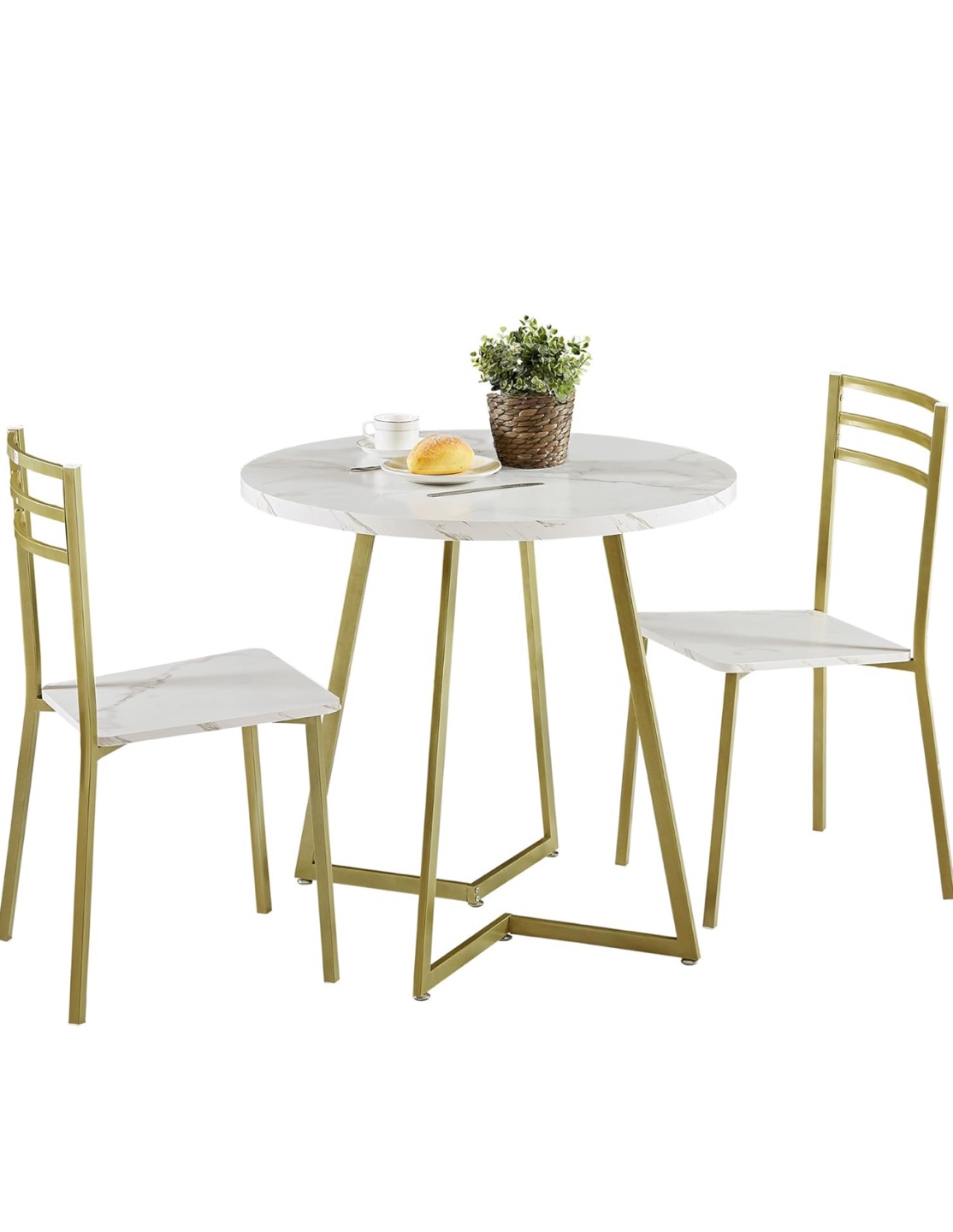 Round Dining Table Set with 2 Chairs