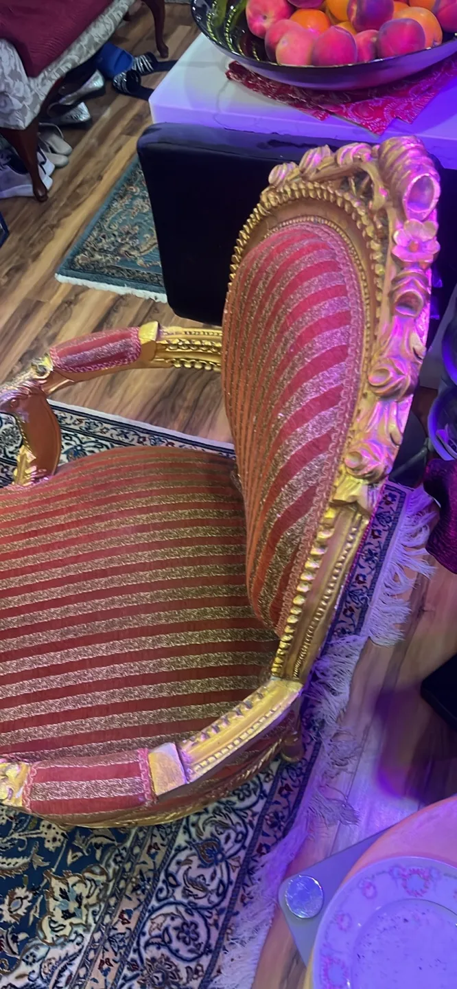 Red & Gold Accent Chair image indicator(3)