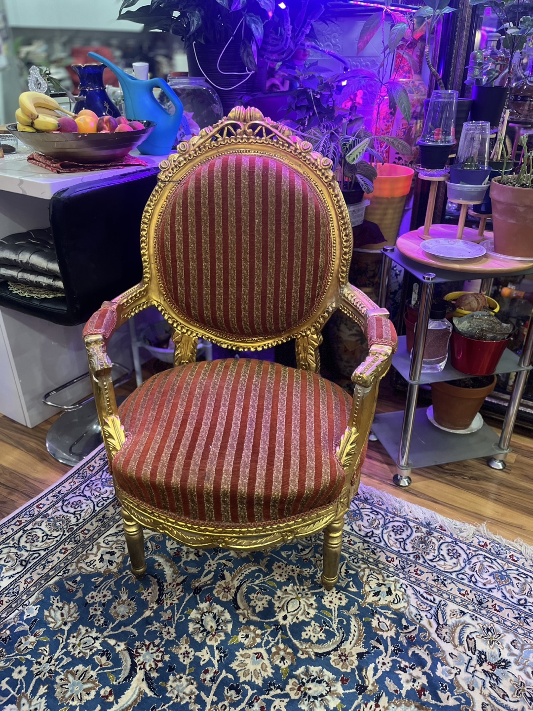 Red & Gold Accent Chair