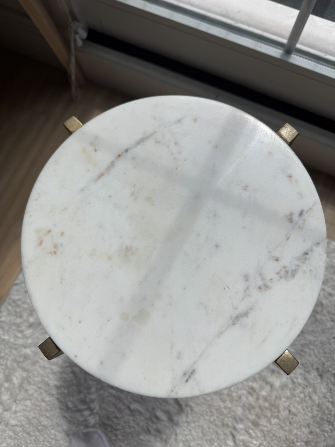 Marble Top Side Table with Gold Legs - photo 2