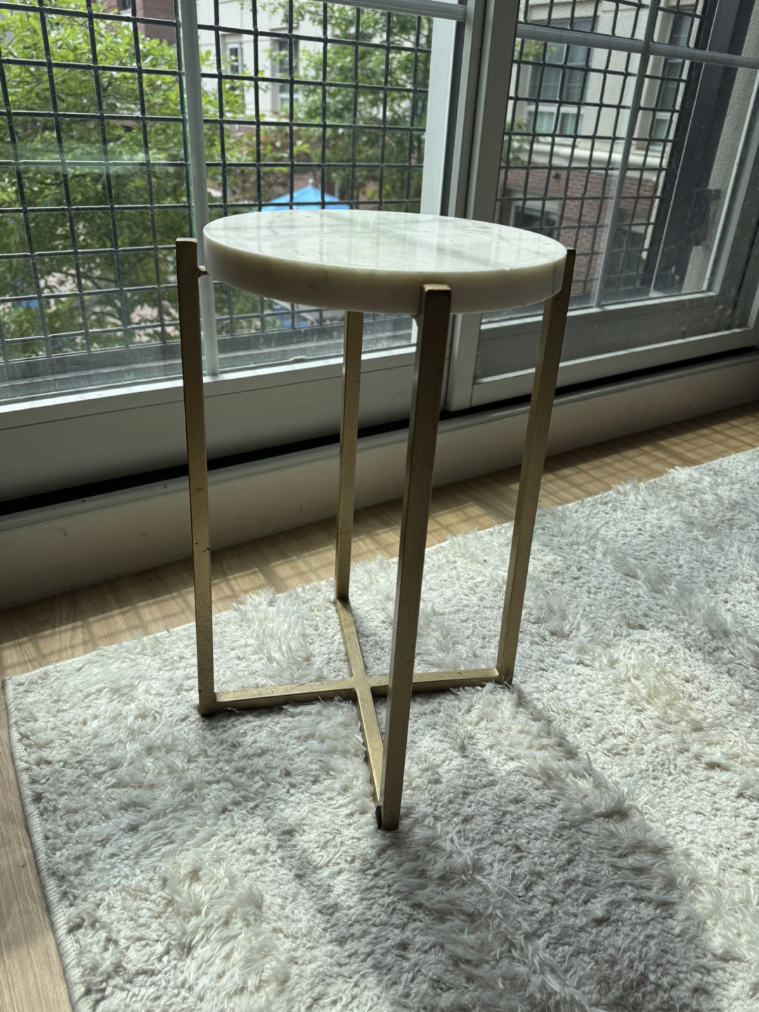 Marble Top Side Table with Gold Legs