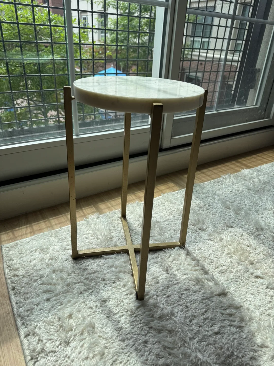 Marble Top Side Table with Gold Legs thumbnail