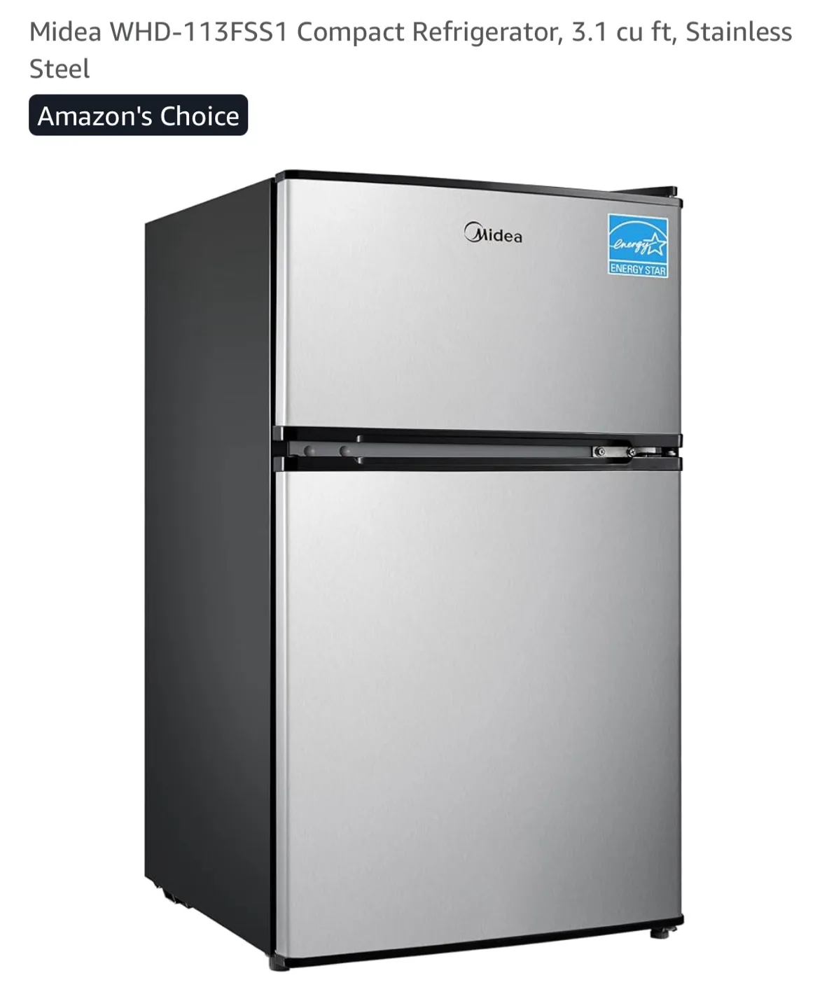 Midea Compact Refrigerator 3.1 cu ft - Stainless Steel thumbnail