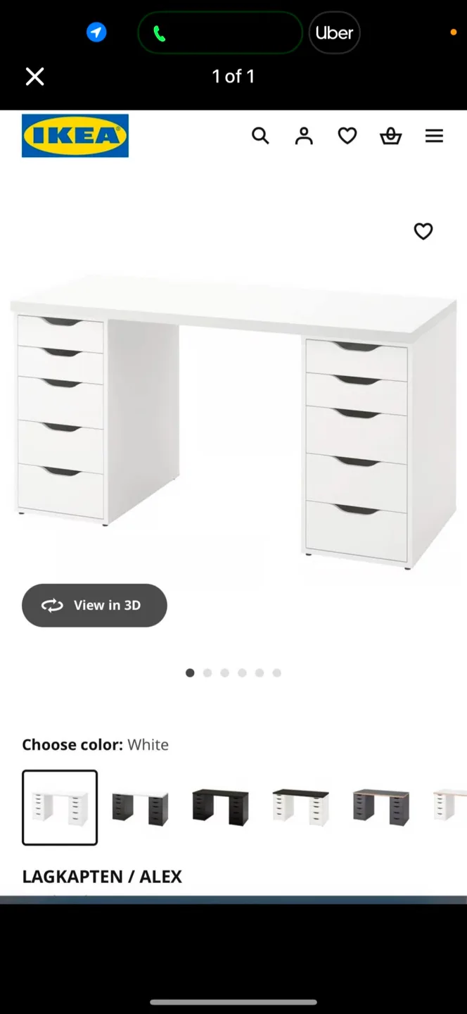 IKEA LAGKAPTEN / ALEX Desk - White