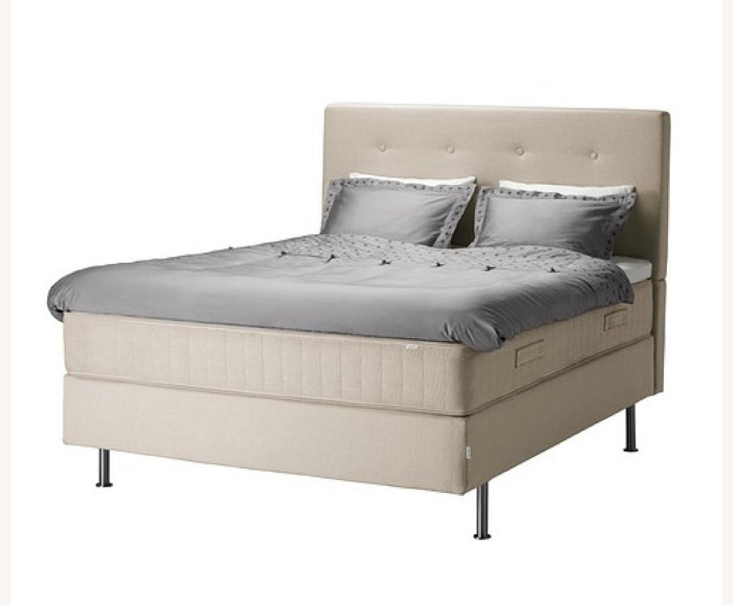 Queen Upholstered Bed Frame - Beige