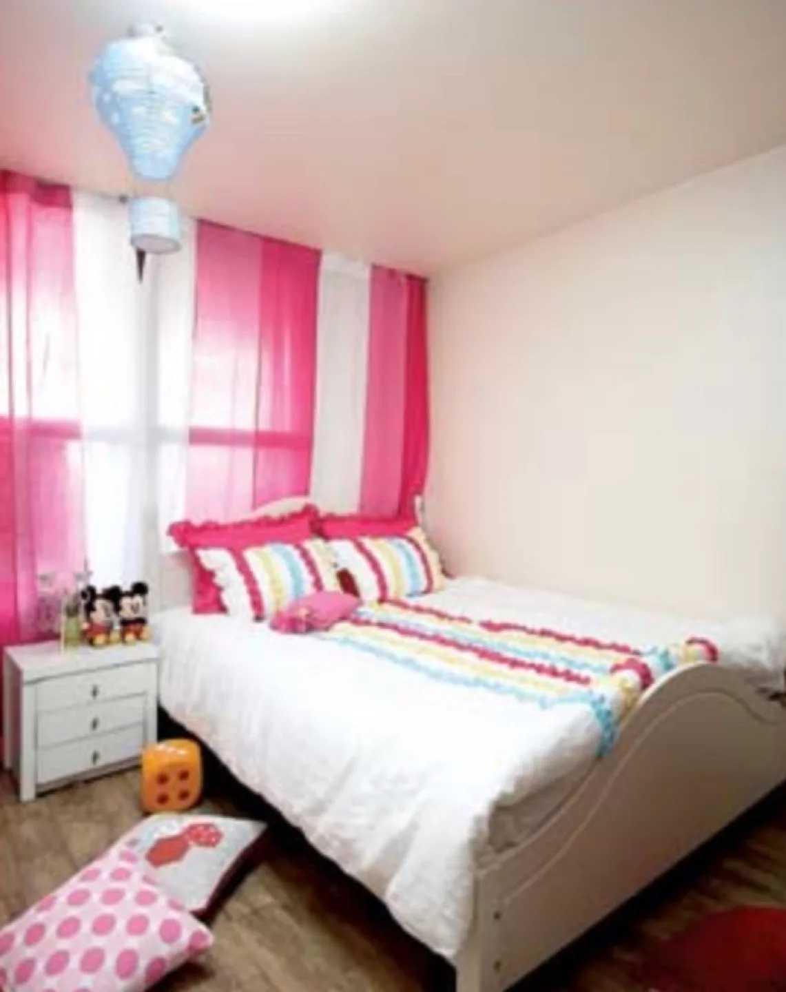 Frill (Pink, White) Cross  Curtain 4 pieces image indicator(2)