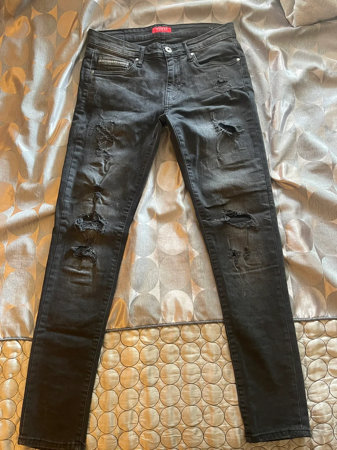 Guess Distressed Black Jeans image indicator(3)