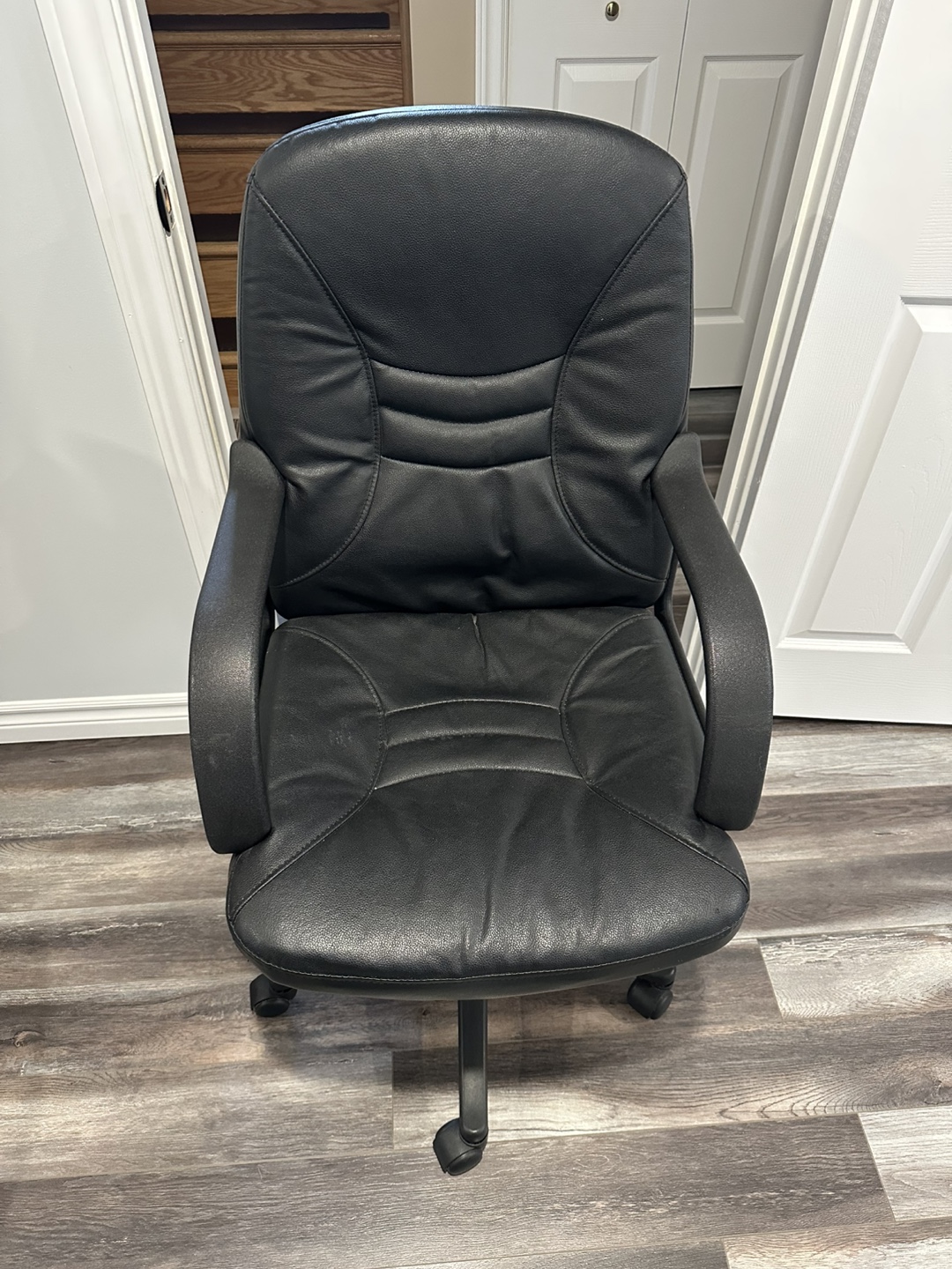 Black Office Chair & Corner Desk