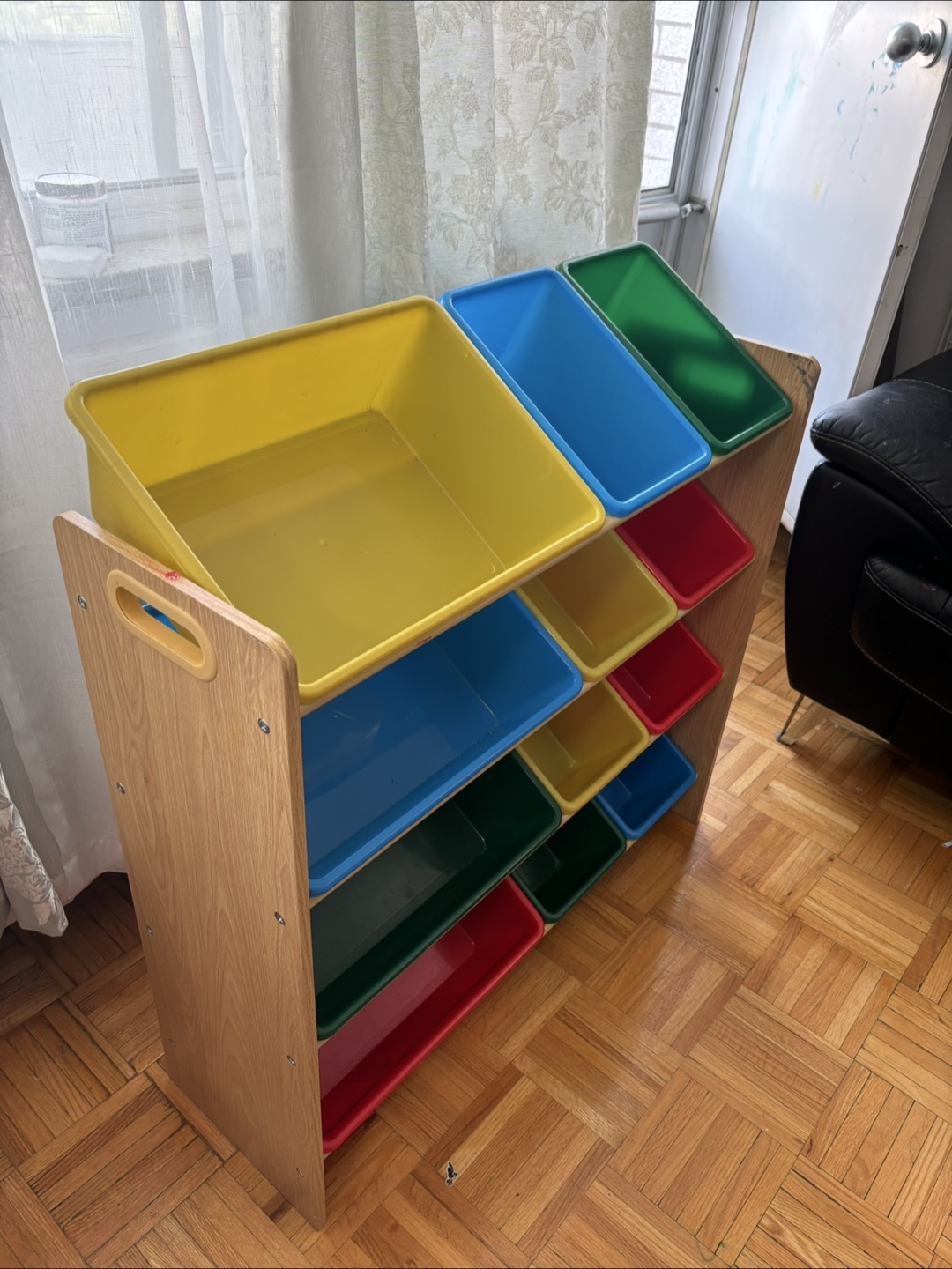 Colorful Storage Unit with Bins
