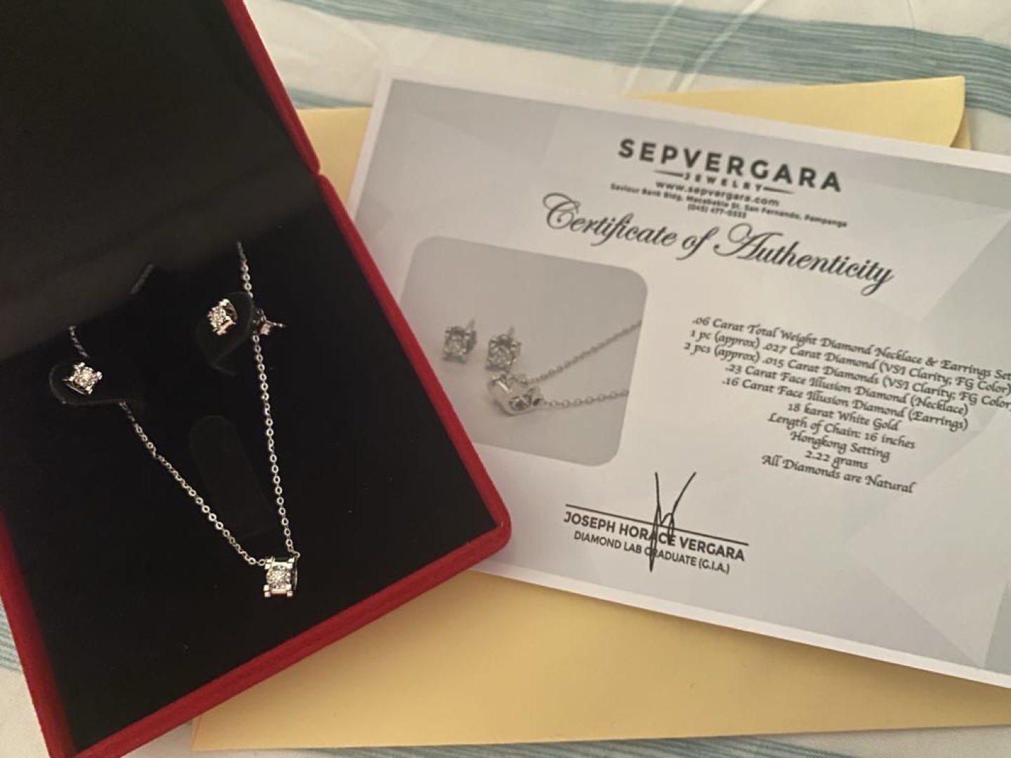 Sep Vergara 18-Karat WG Diamond Necklace & Earrings Set - photo 2