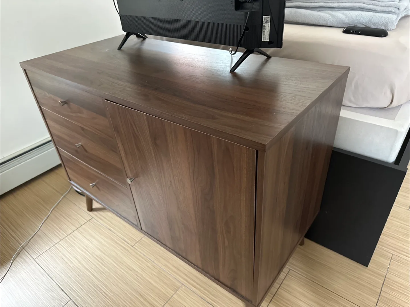 George Oliver Haya 40.1" Wide 3 Drawer Server - Walnut Finish thumbnail