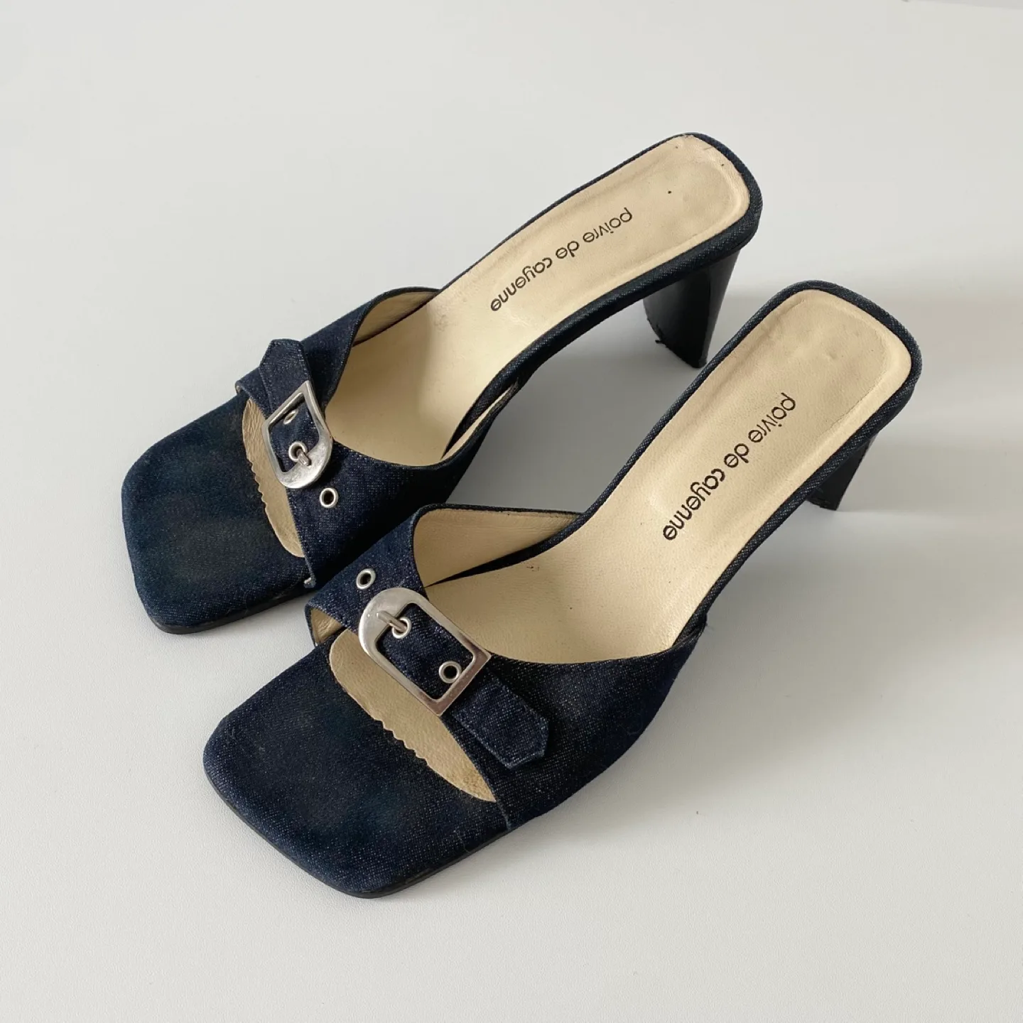 Y2K Denim Mules w/ Silver Buckle thumbnail