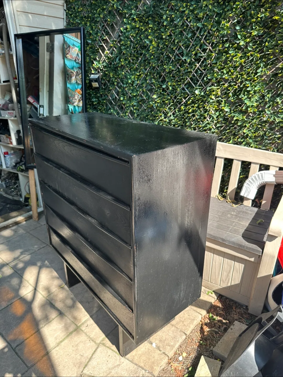 Black 5-Drawer Dresser with a matching Mirror thumbnail