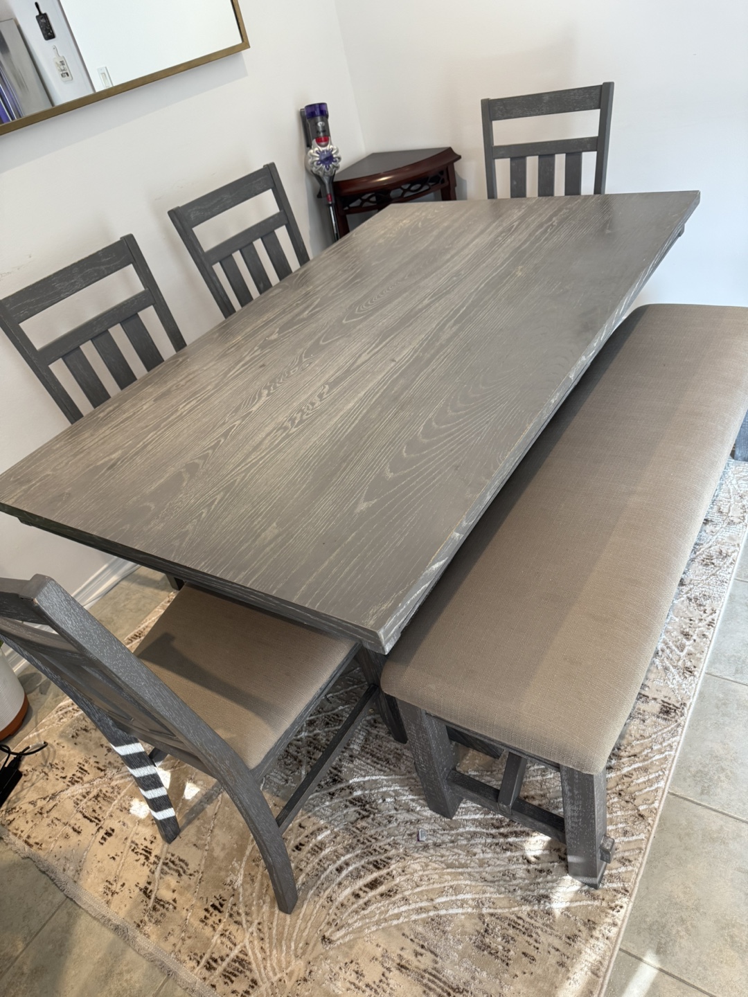 Dining Table Set with Bench and Chairs - photo 2