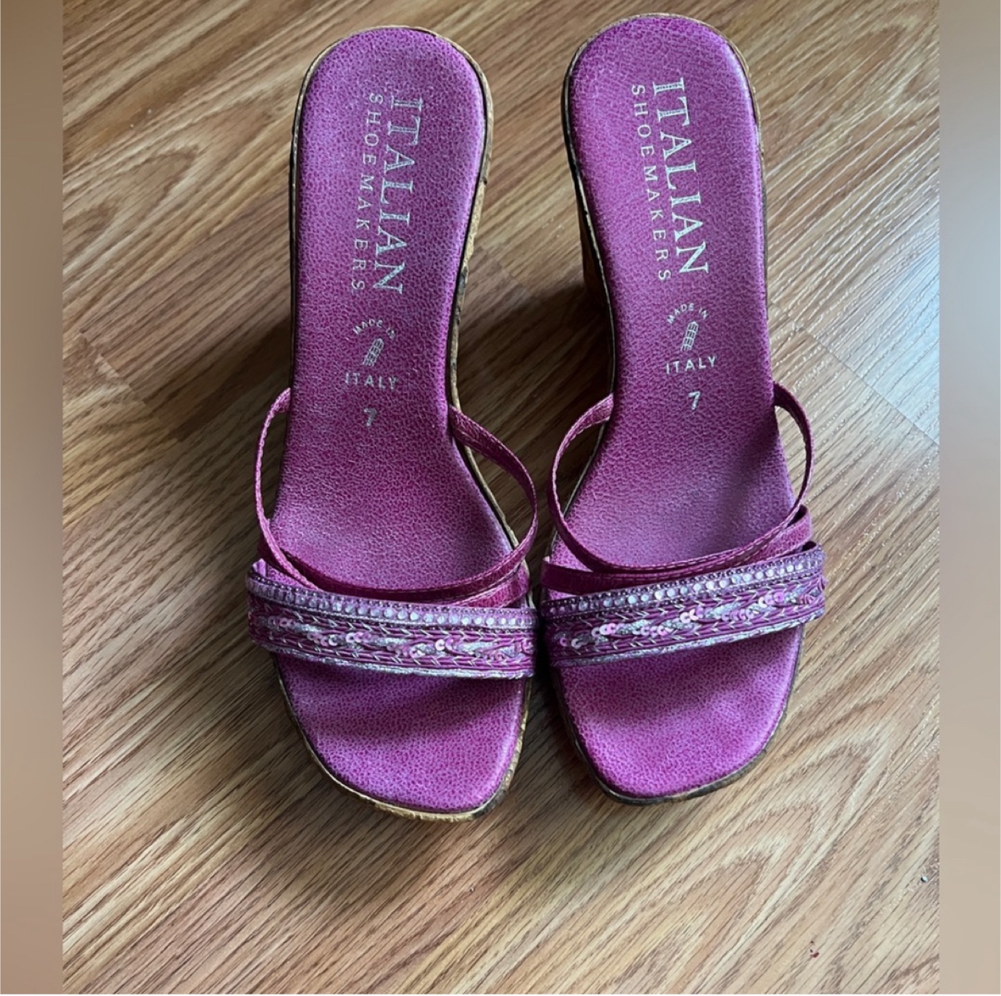 Italian Shoemakers Purple Wedge Sandals - photo 2