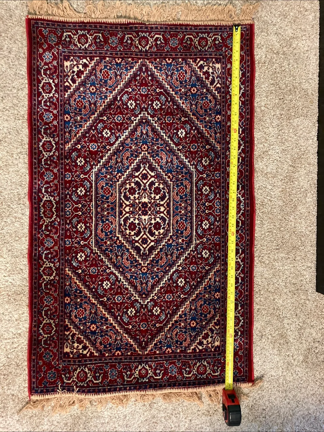 Red & Blue Patterned Area Rug (42x26 inches) thumbnail