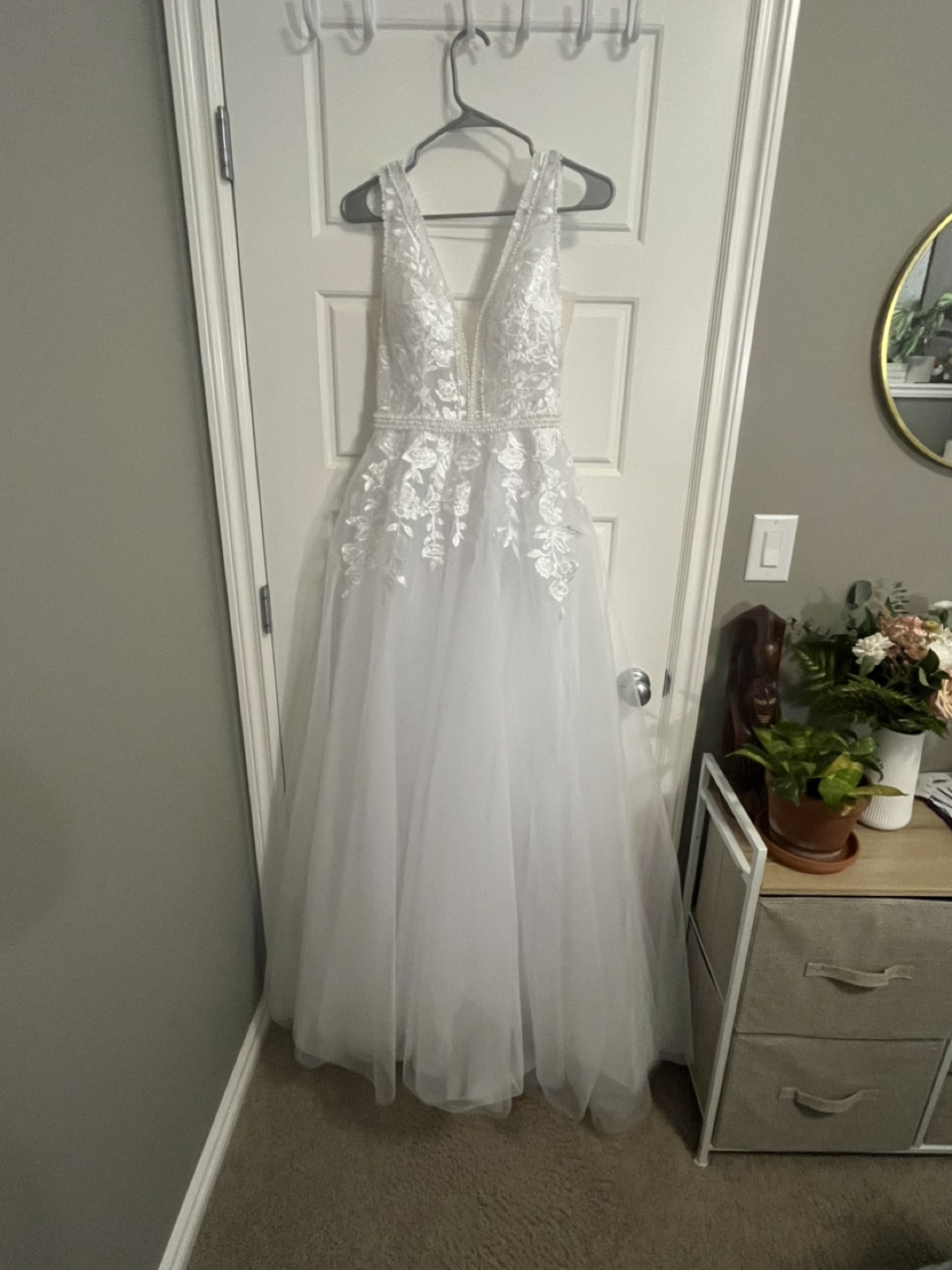 White Wedding Dress with Floral Lace
