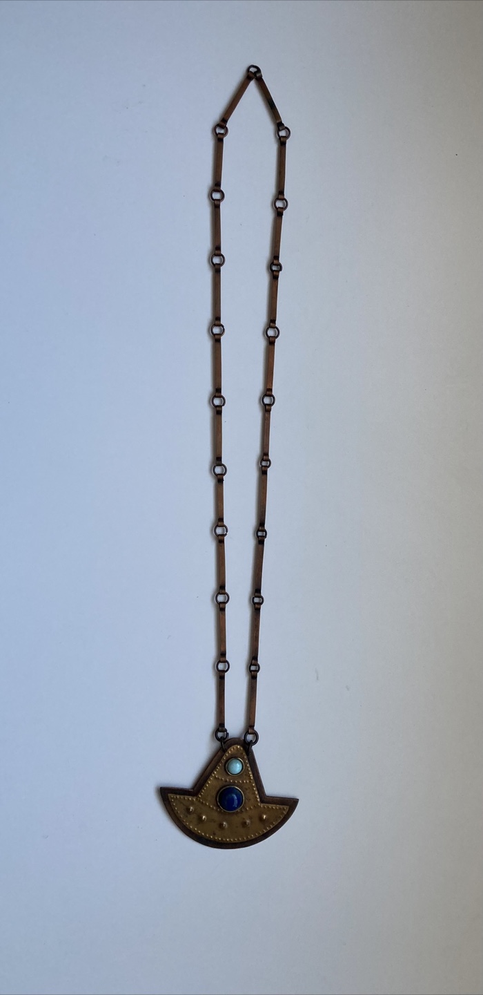 Vintage Copper Necklace with Gemstones - photo 3