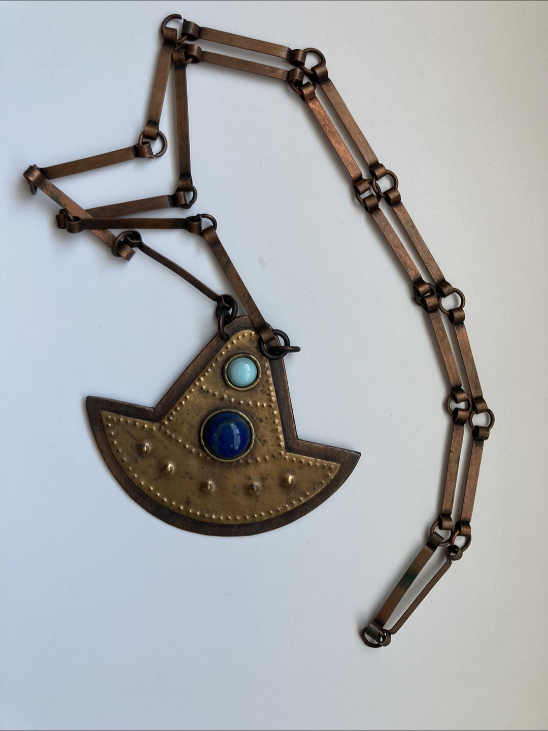 Vintage Copper Necklace with Gemstones - photo 2