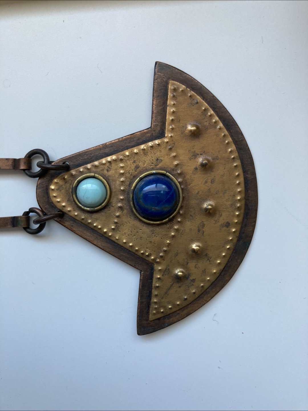 Vintage Copper Necklace with Gemstones