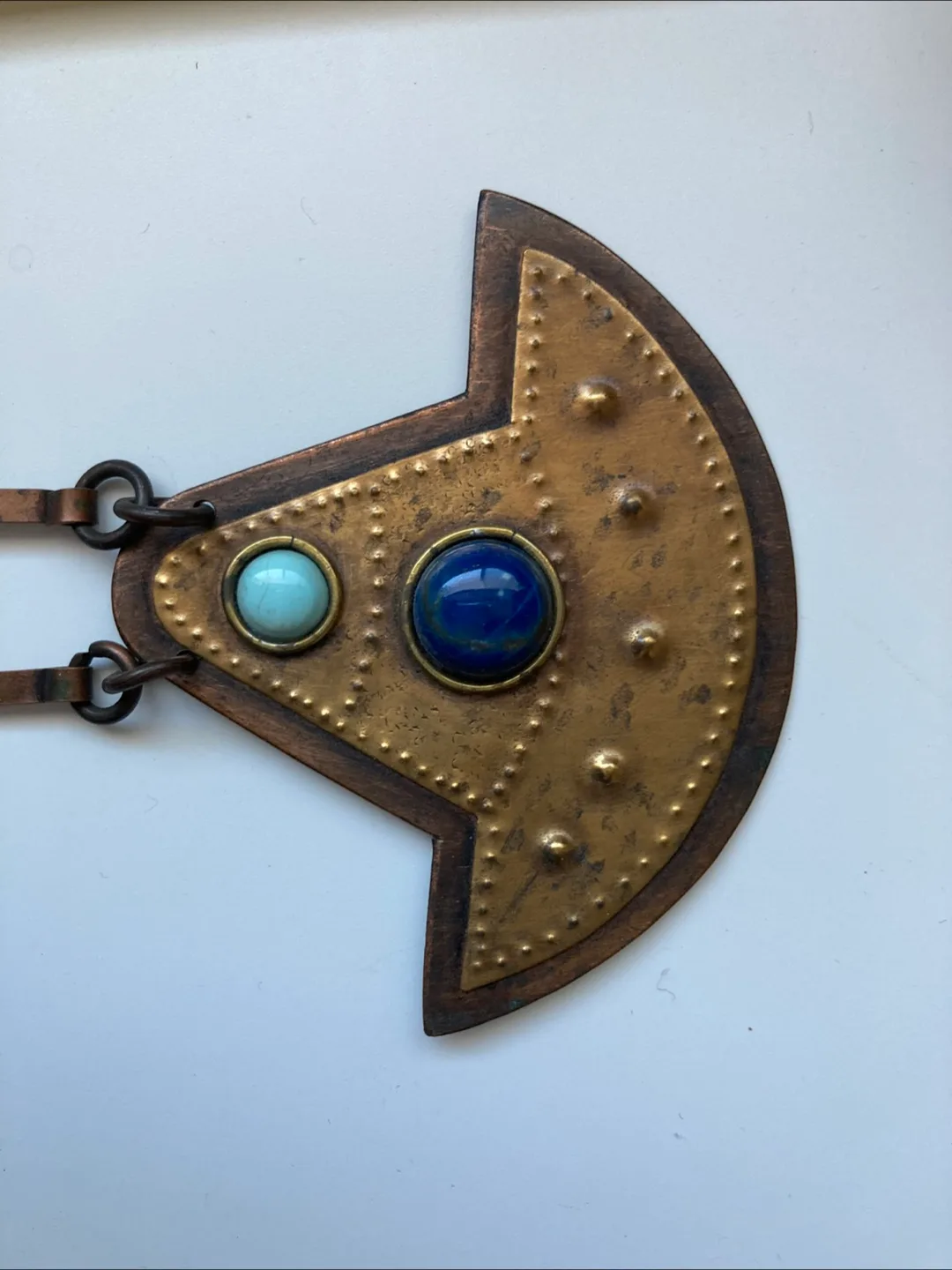 Vintage Copper Necklace with Gemstones thumbnail