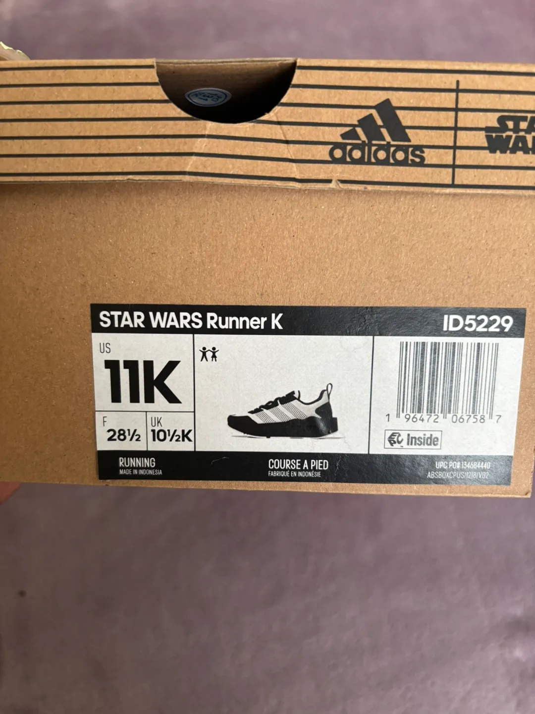 Adidas Star Wars Runner K Size 11K thumbnail