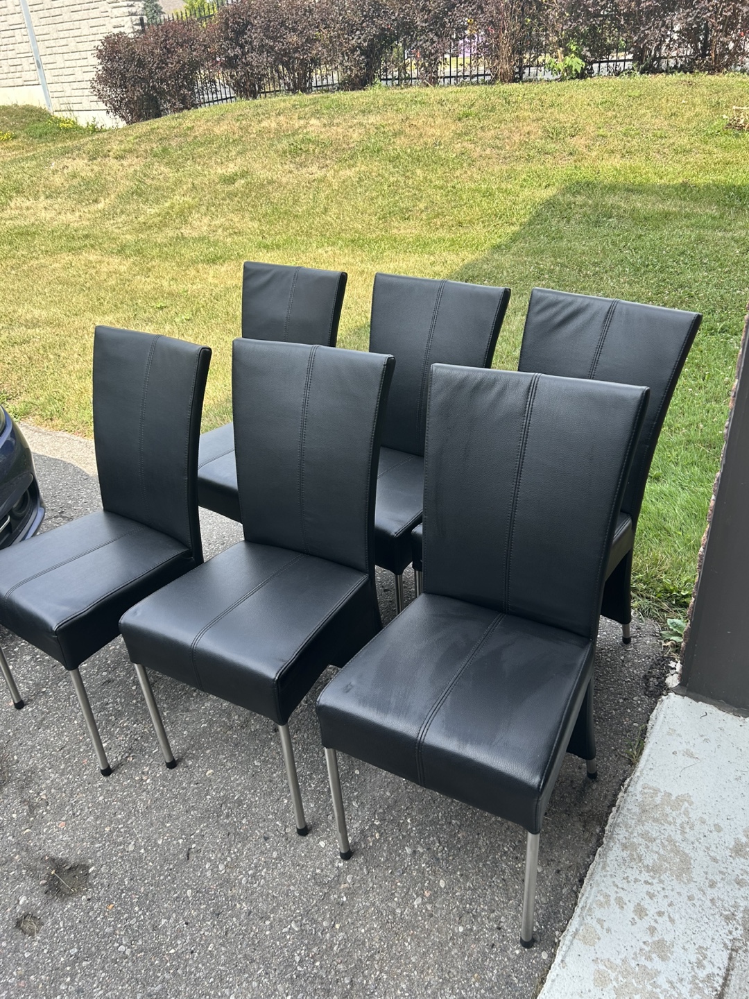 Black Faux Leather Dining Chair - set of 6 - photo 4