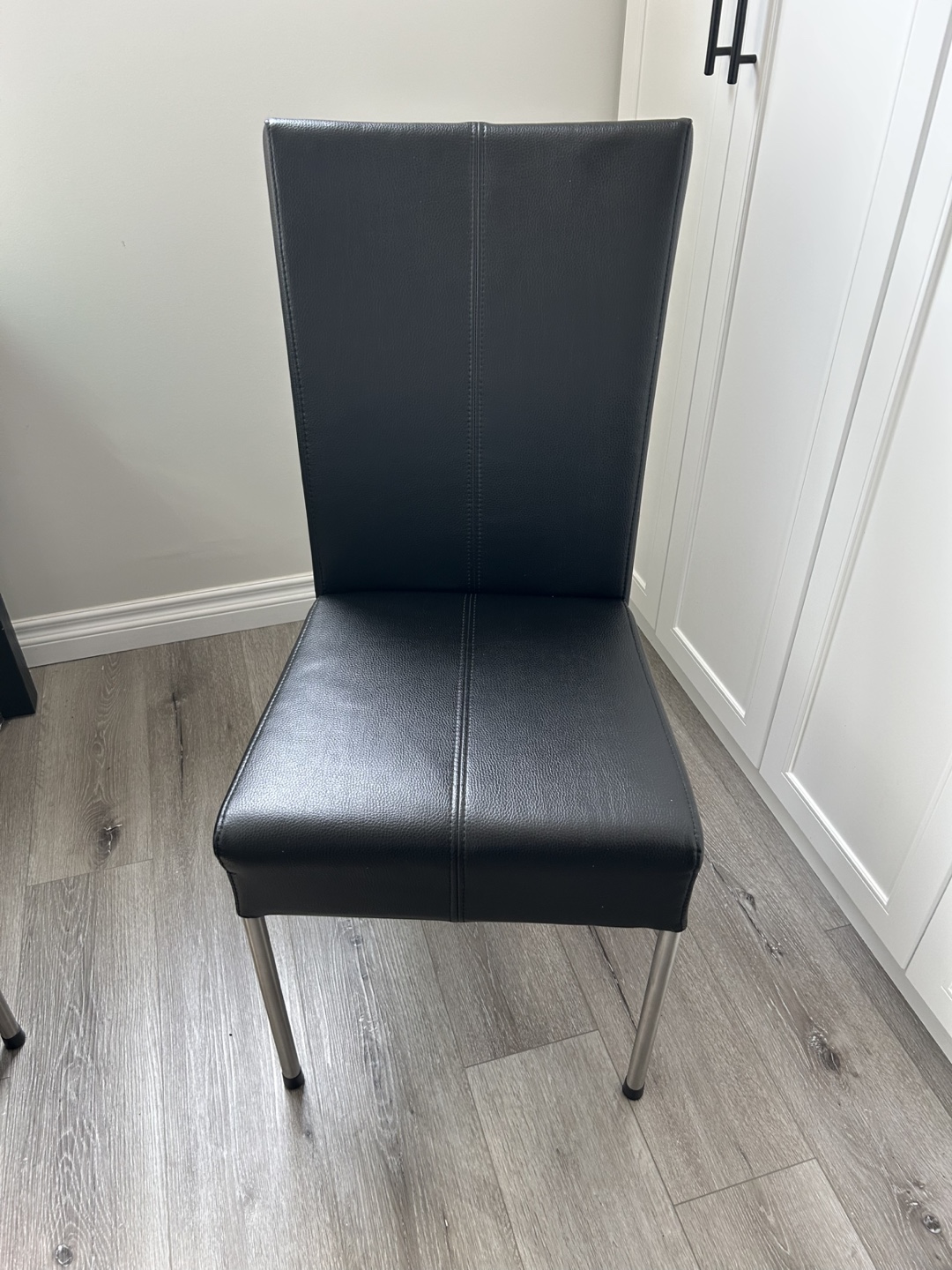 Black Faux Leather Dining Chair - set of 6