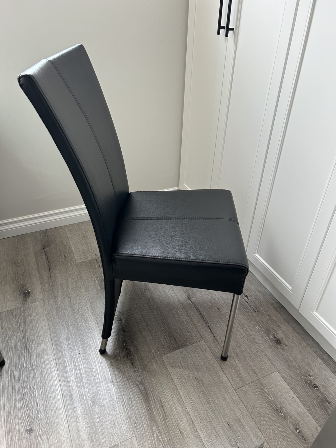 Black Faux Leather Dining Chair - set of 6 - photo 2