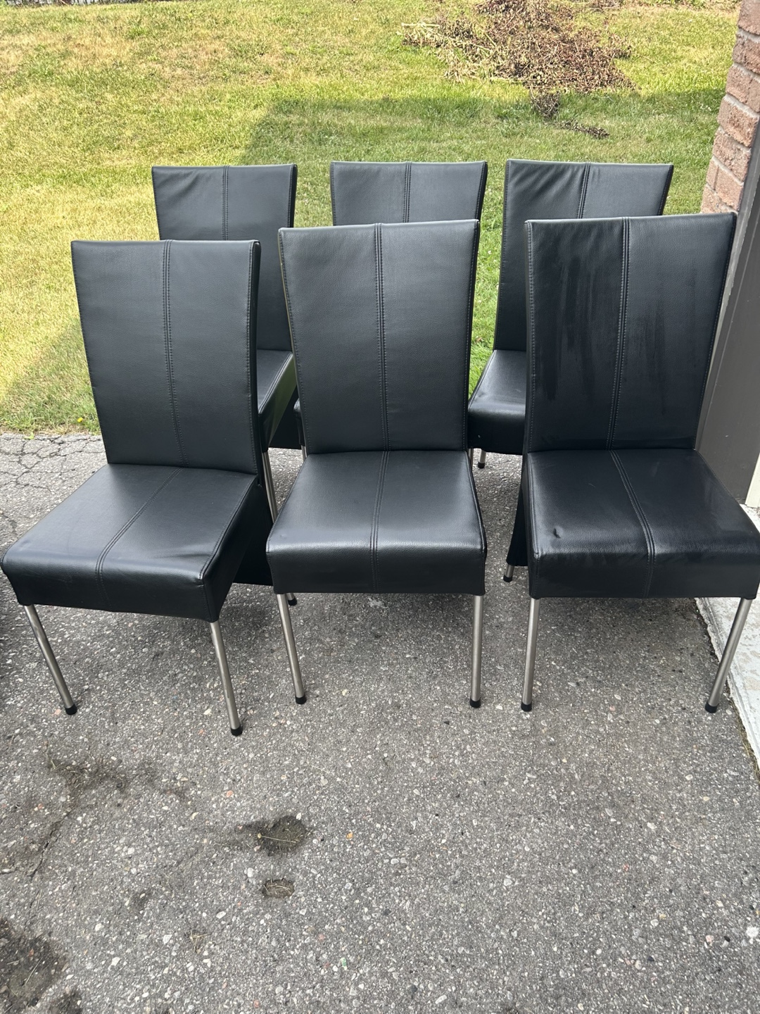 Black Faux Leather Dining Chair - set of 6 - photo 5