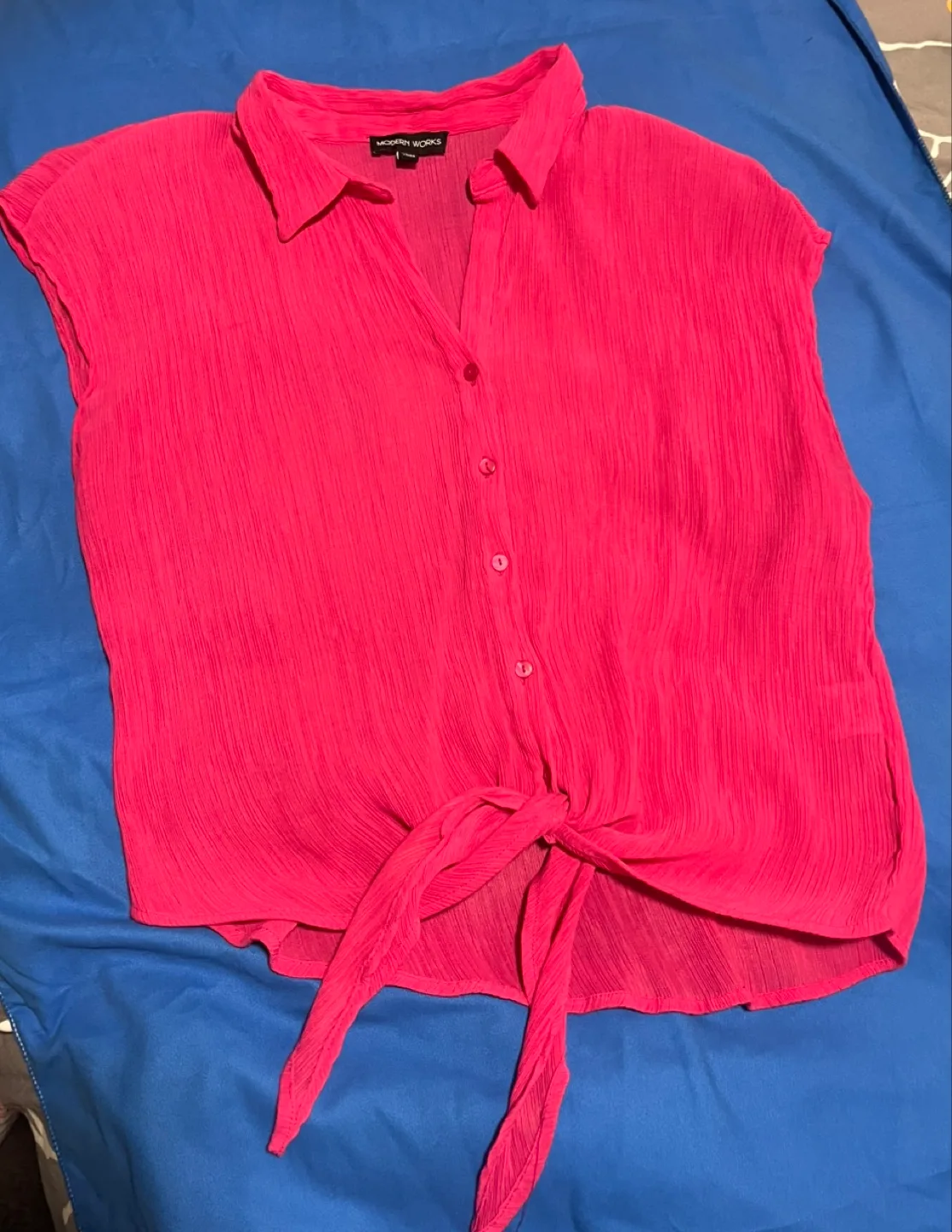 Modern Works Pink Blouse - Size M thumbnail