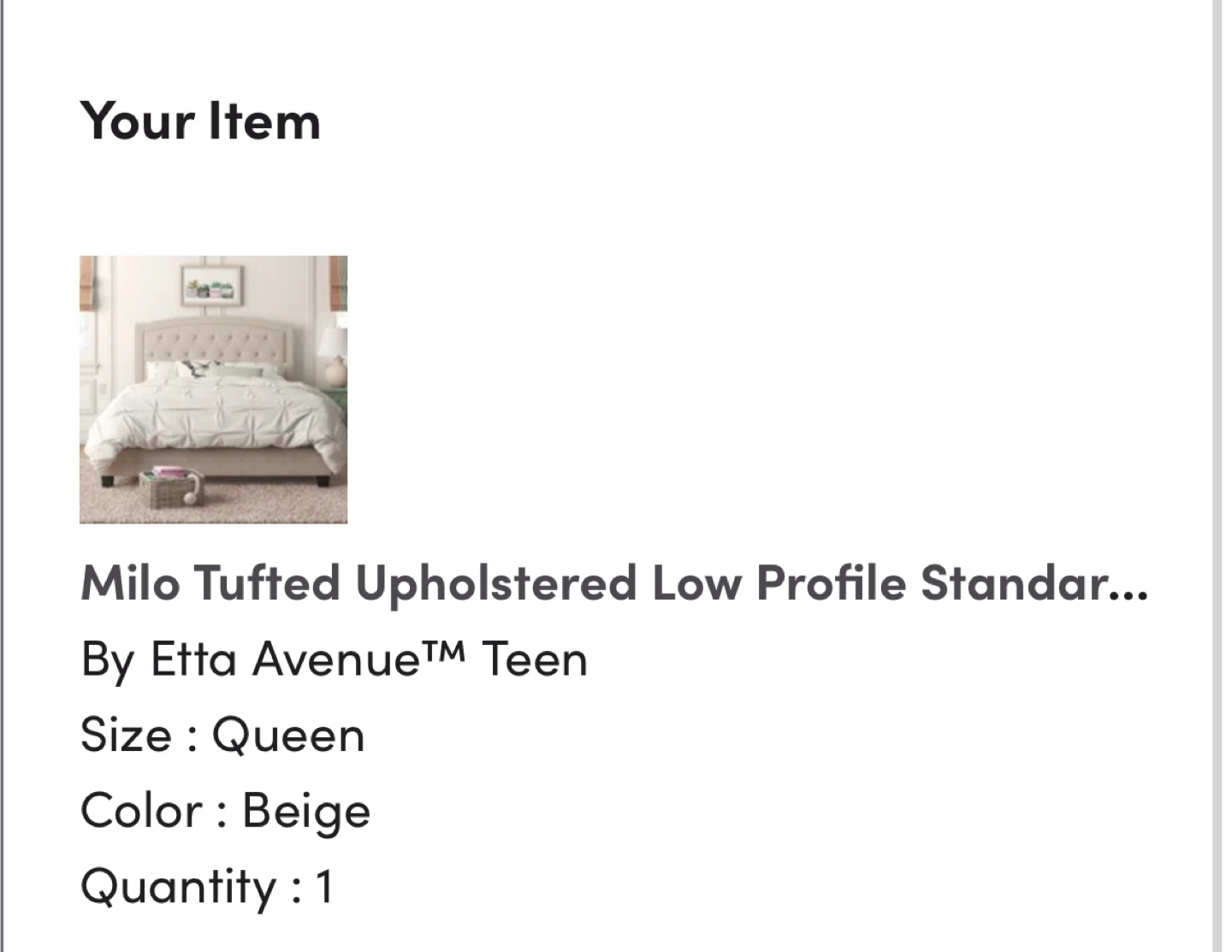 Etta Avenue Teen Milo Tufted Queen Bed - Beige - photo 4