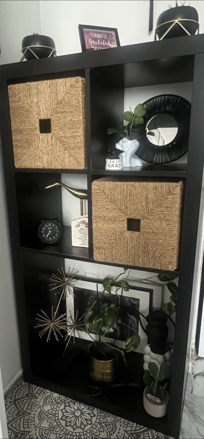 Black 6-Cube Storage Shelf Unit