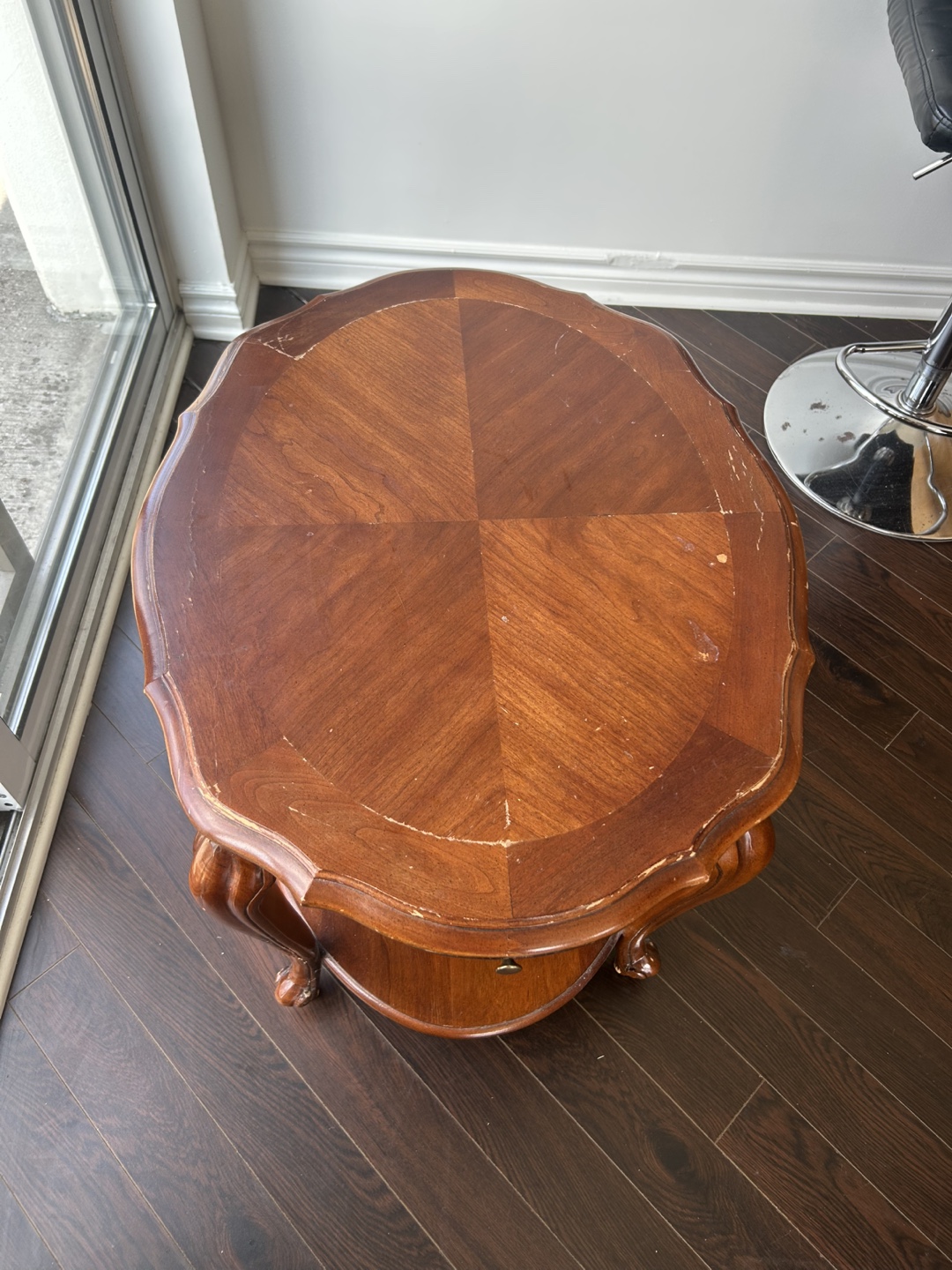 Vintage Oval Wooden Coffee Table