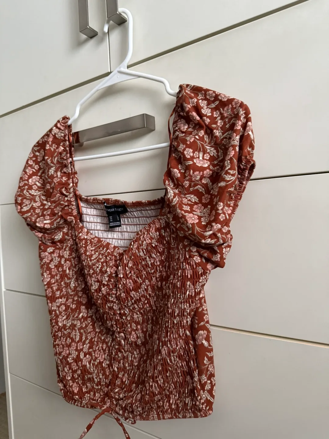 Sweetwear Society Floral Smocked Top - Size L thumbnail