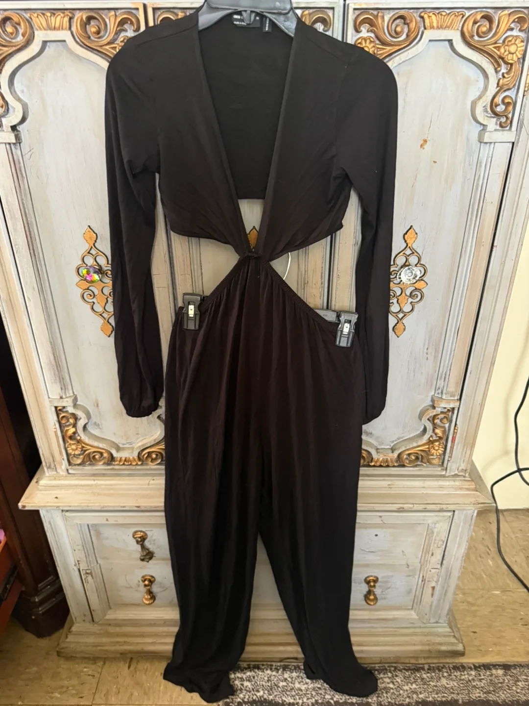 ASOS DESIGN Black Cutout Jumpsuit thumbnail