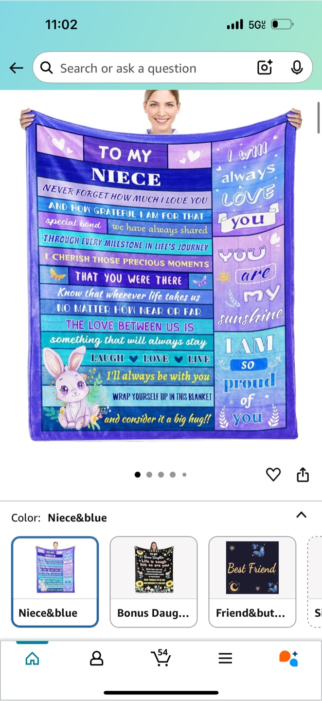 New 'To My Niece' Blue Blanket 🥕