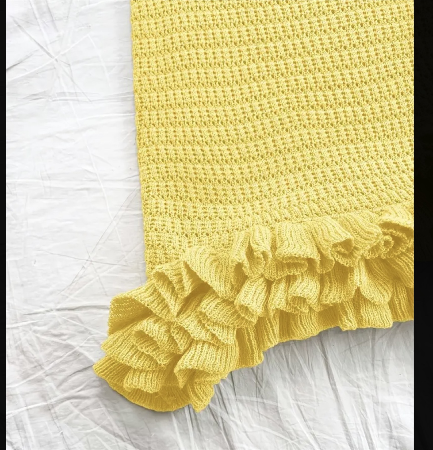Yellow Ruffle Hem Halter Knit Mini Dress - photo 3