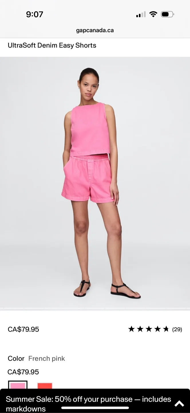 Brand new — Gap pink denim short and tank set thumbnail