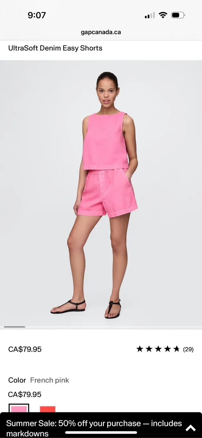 Brand new — Gap pink denim short and tank set image indicator(2)