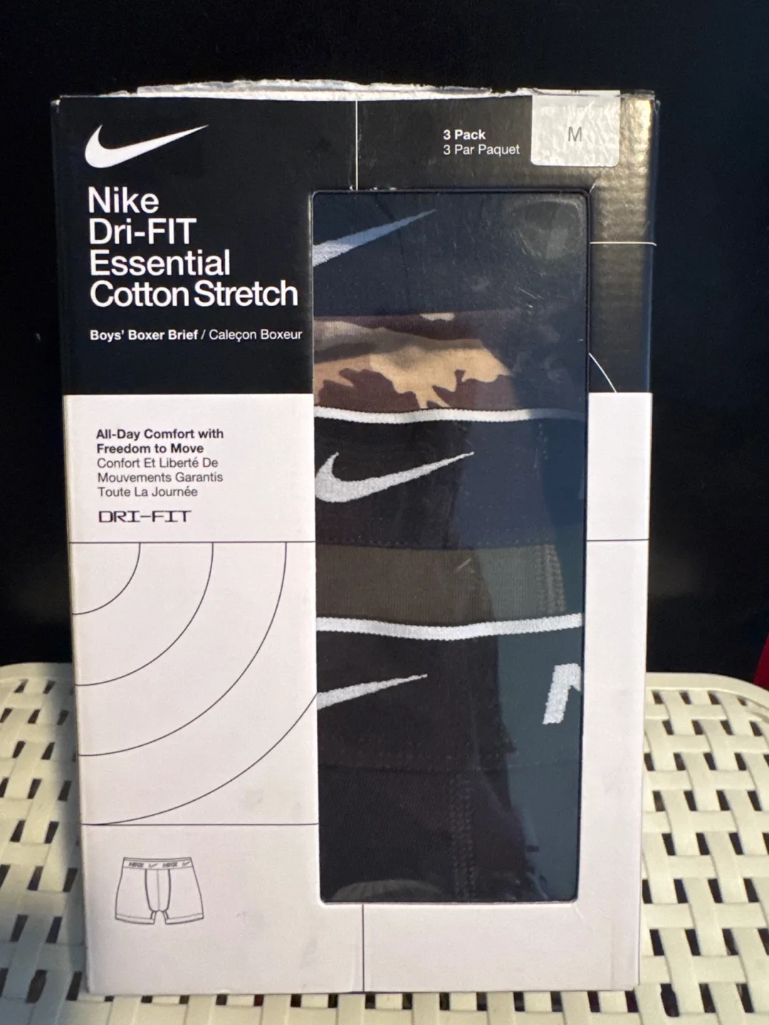 Nike Dri-FIT Essential Cotton Stretch Boys' Boxer Briefs - M thumbnail