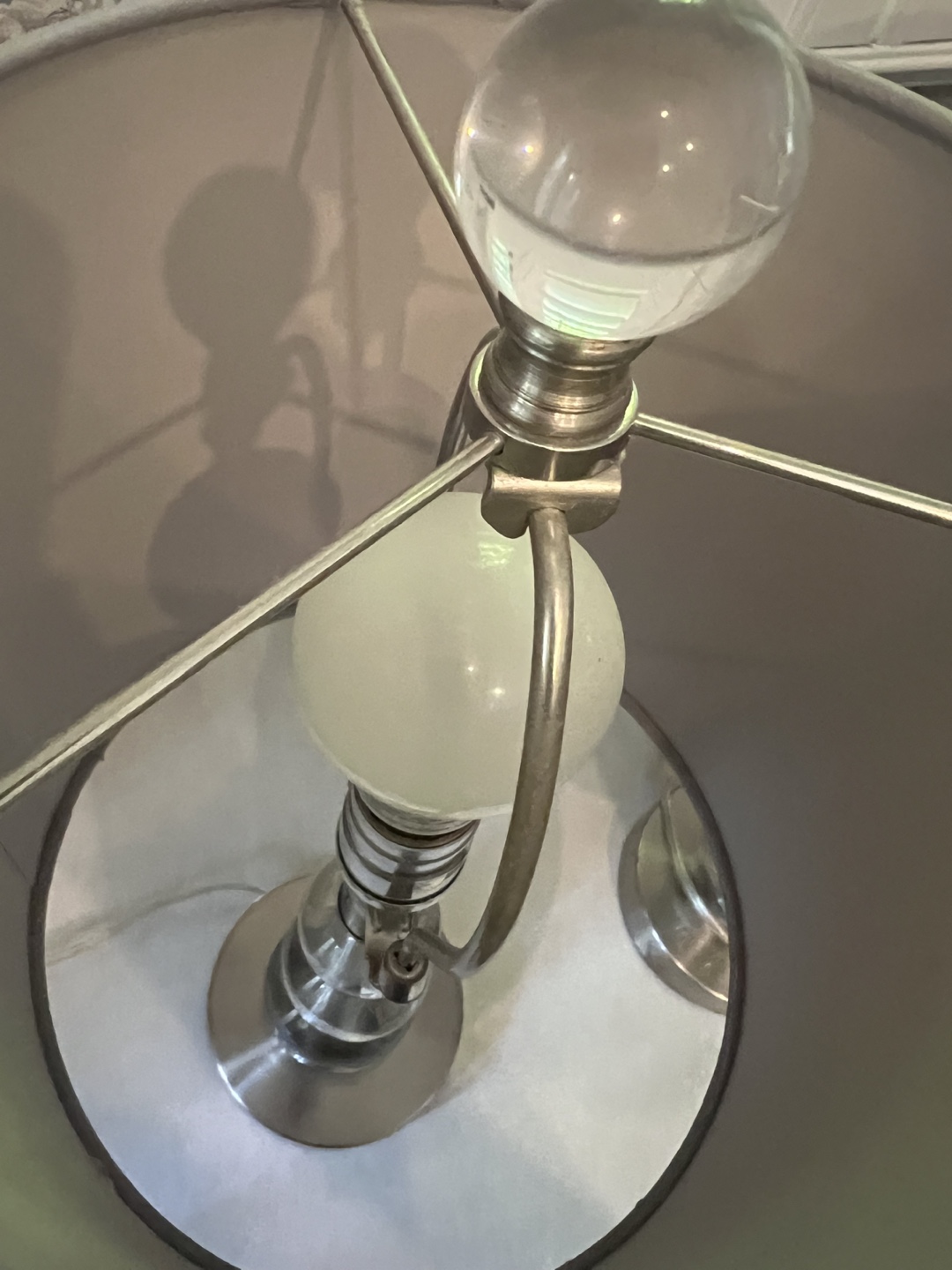 Set of 2 Silver & Clear Glass Lamps - photo 4