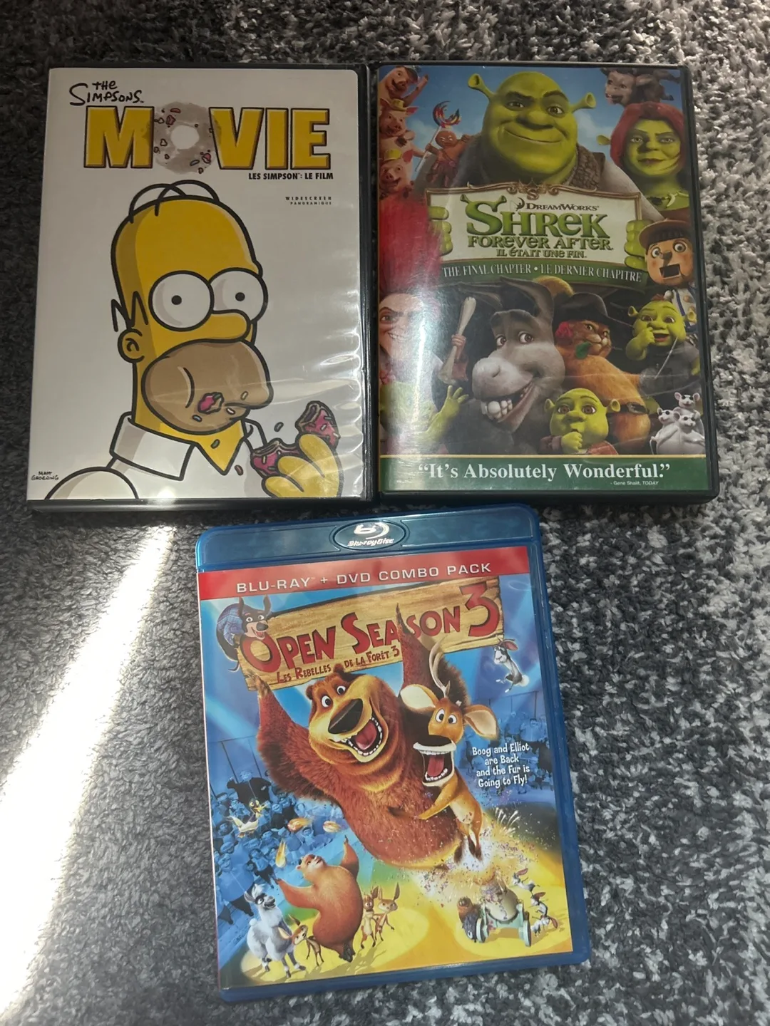 DVD Movie Bundle: Simpsons, Shrek, Open Season thumbnail