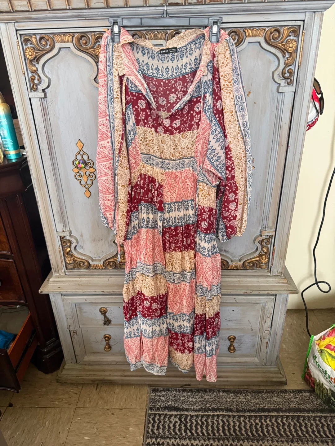 Shein Bohemian Print Dress - Size M thumbnail