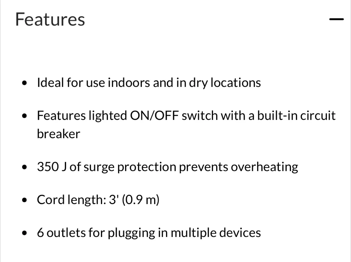 Certified 6-Outlet Surge Protector Power Bar image indicator(6)