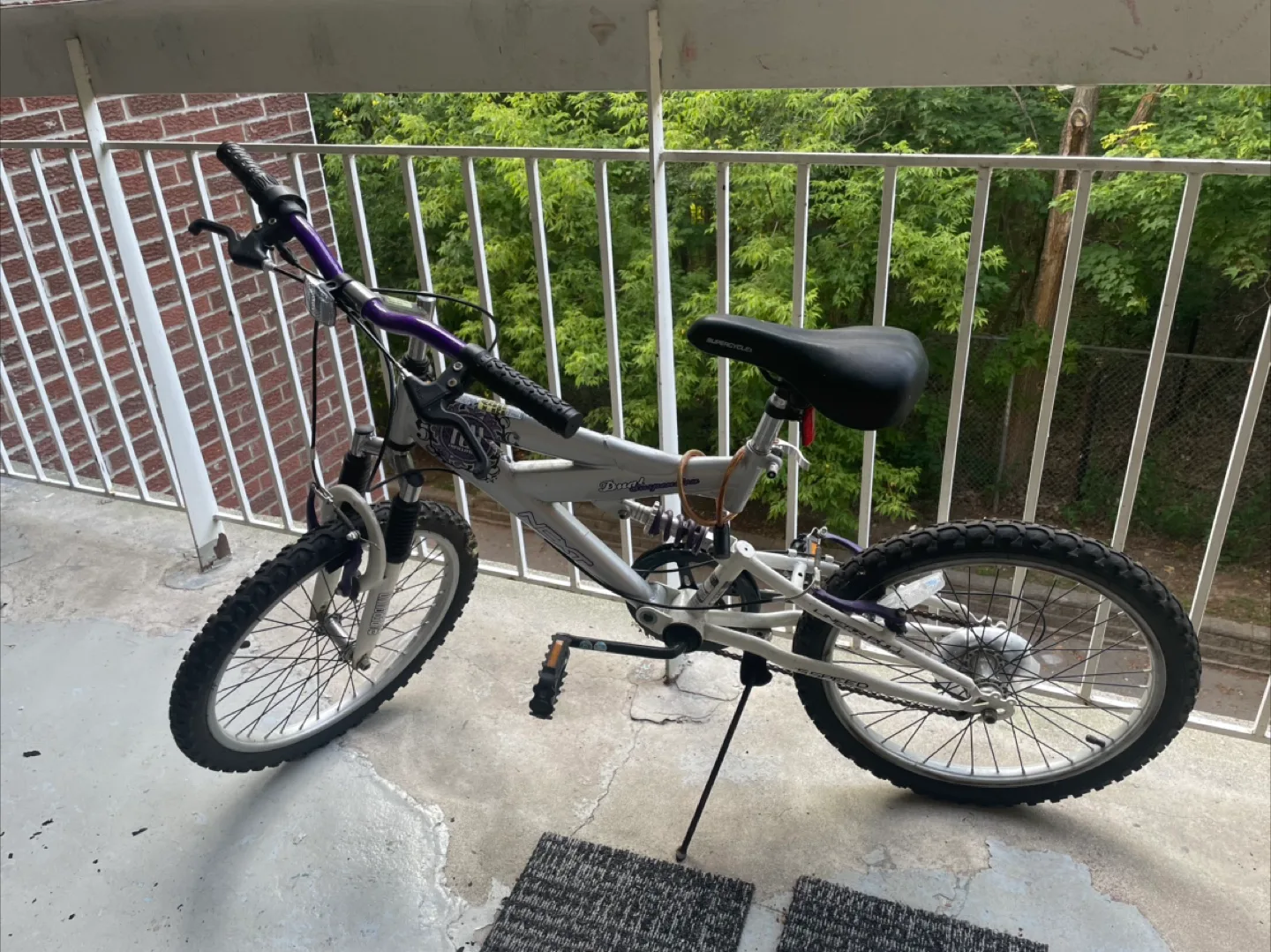 NEXT Dual Suspension Bike - White & Purple (moving out sale) thumbnail