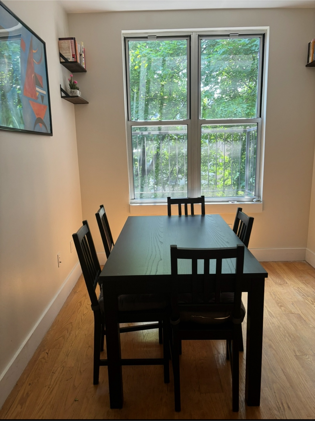 Dark Brown Extendable Dining Room Table with 5 Chairs - photo 2