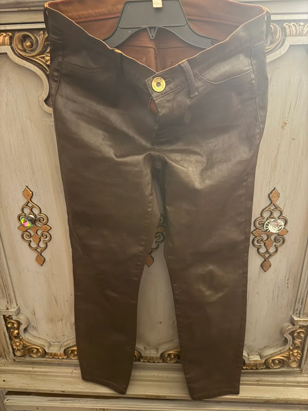 Banana Republic 27P Brown vegan Leather Pants thumbnail
