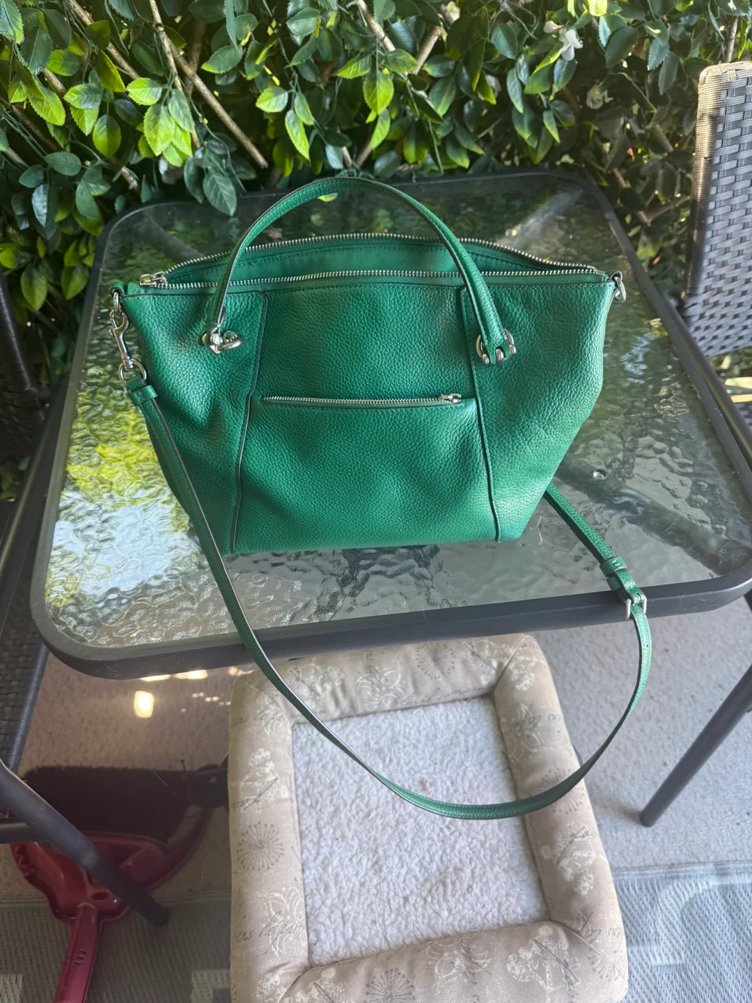Coach Green Leather Satchel image indicator(2)