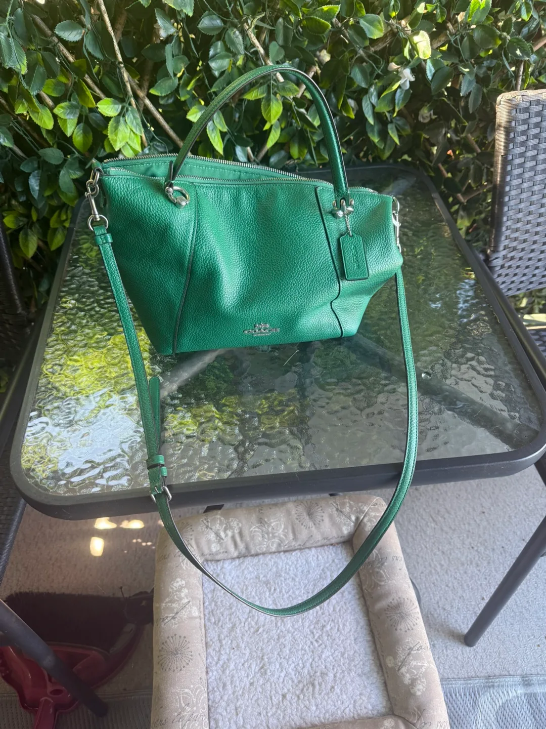 Coach Green Leather Satchel image indicator(3)